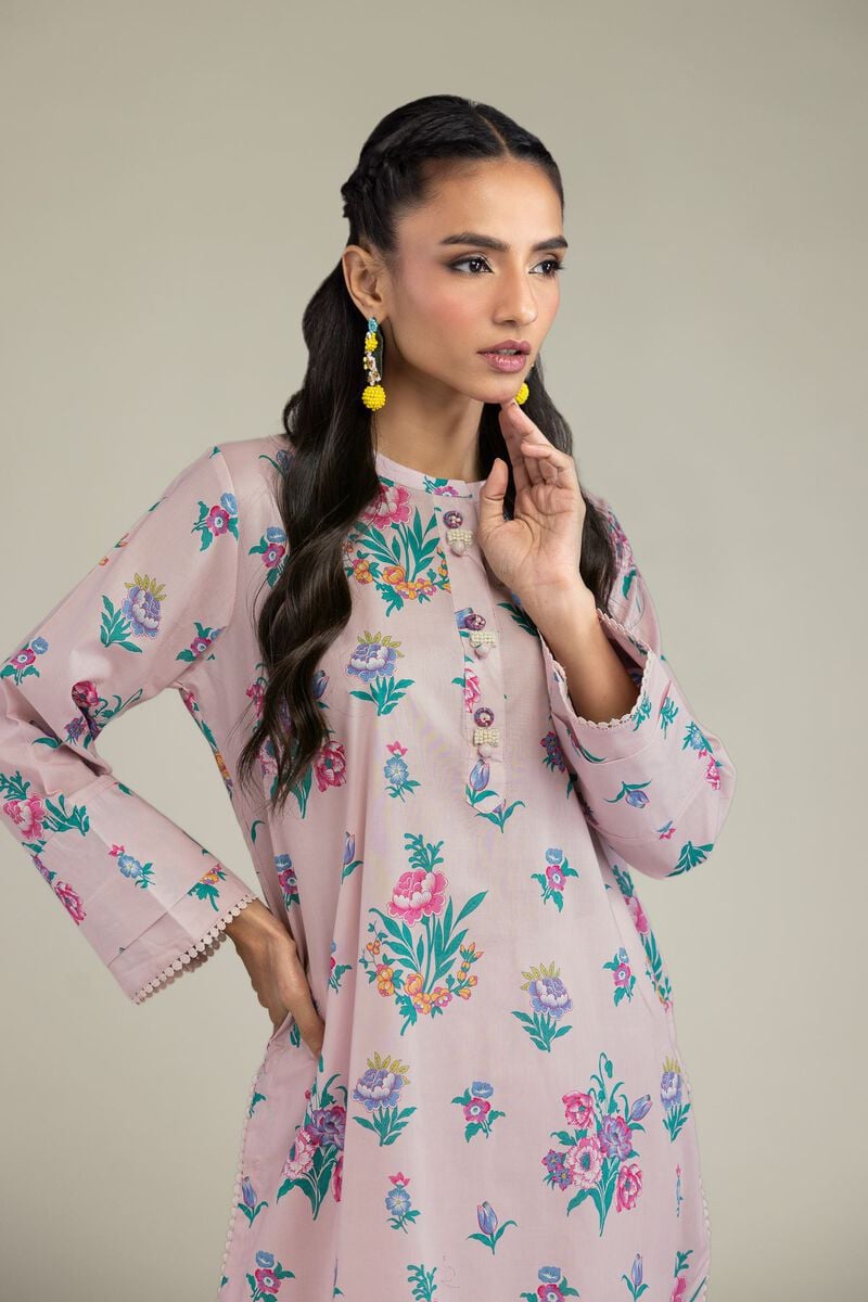 Printed | Cambric | Short Pink Kurta  | USD 30.00