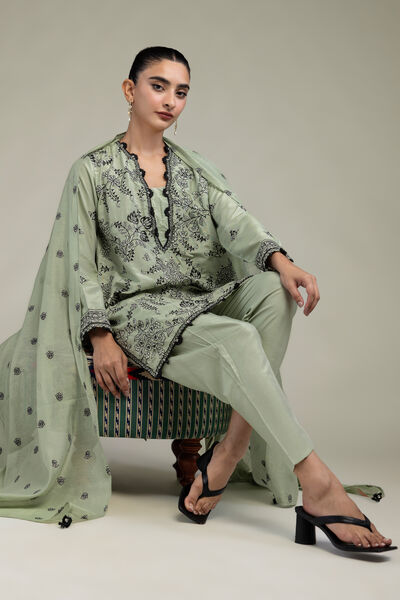 Raw Silk | Floral Silk Kurta | USD 70.00