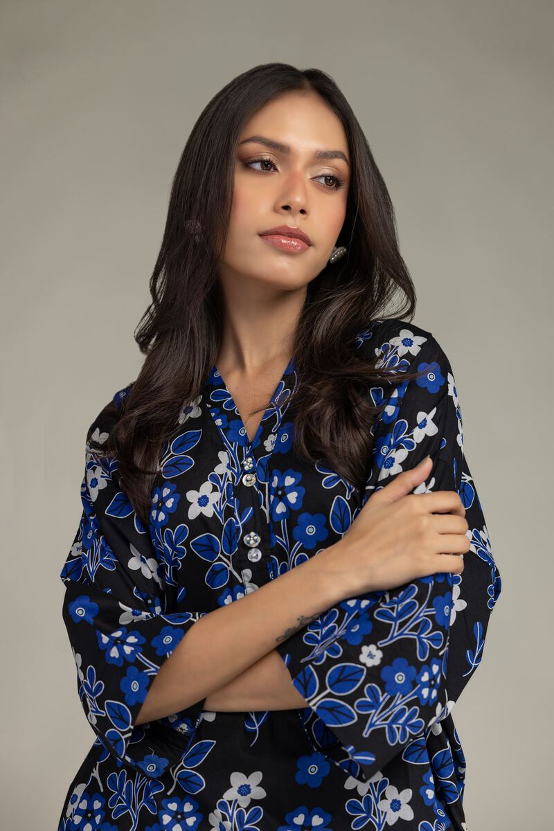 Printed | Cambric | Floral V-Neck Kurta | USD 35.00