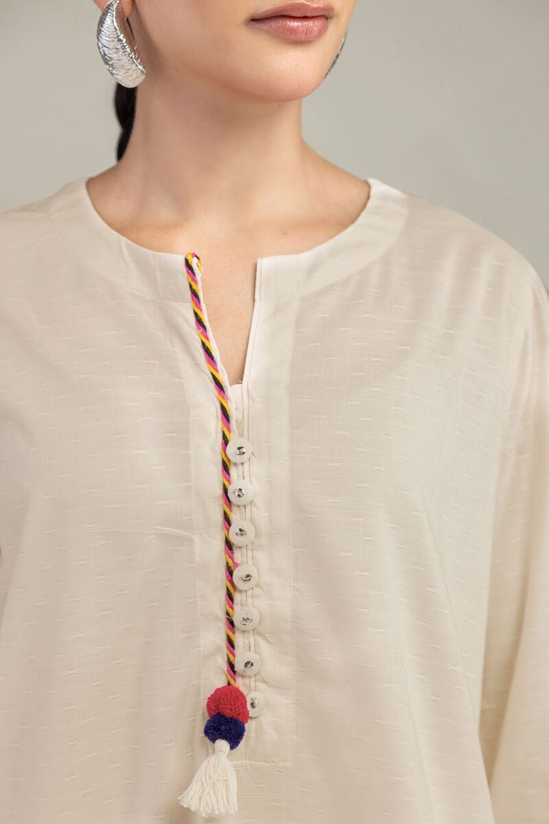 Embroidered | Textured Cotton Viscose | Short Cotton Kurta  | USD 35.00