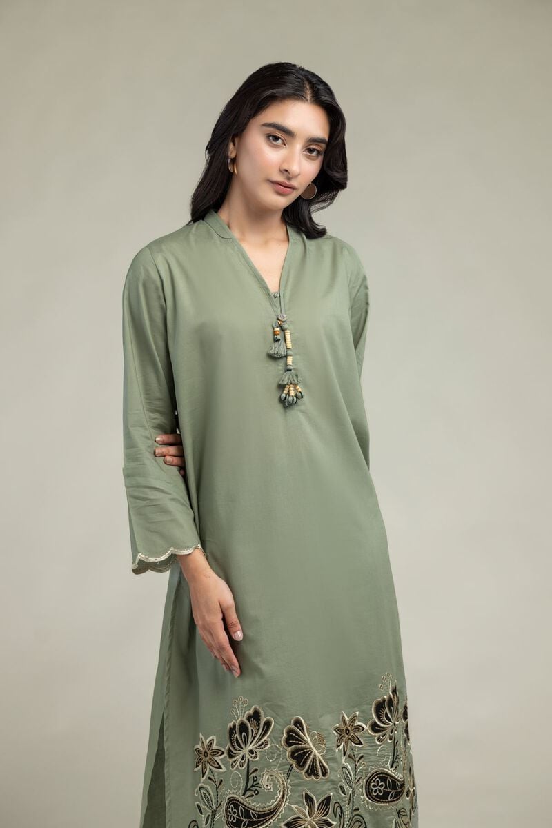 Cambric | Long V-Neck Kurta | USD 55.00