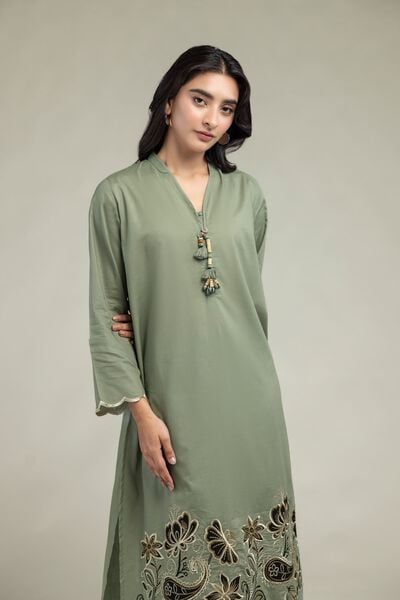 Cambric | Long V-Neck Kurta | USD 55.00