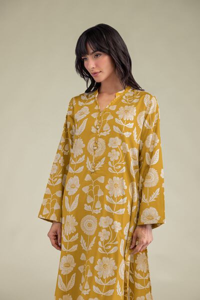 Printed | Cambric | Floral Band-Collar Kurta | USD 30.00