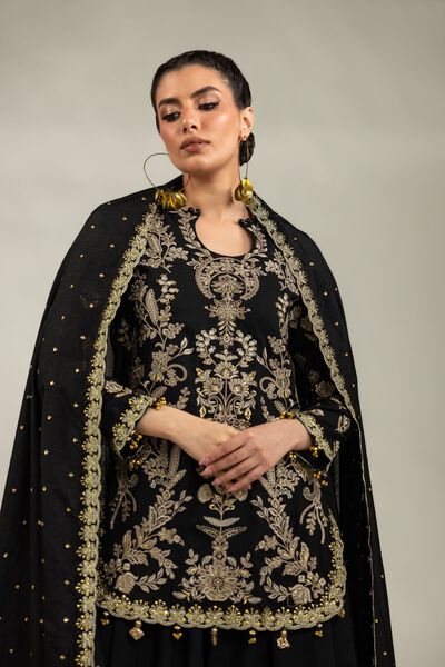 Embroidered | Raw Silk | 3-Piece Co-ord Set | USD 180.00