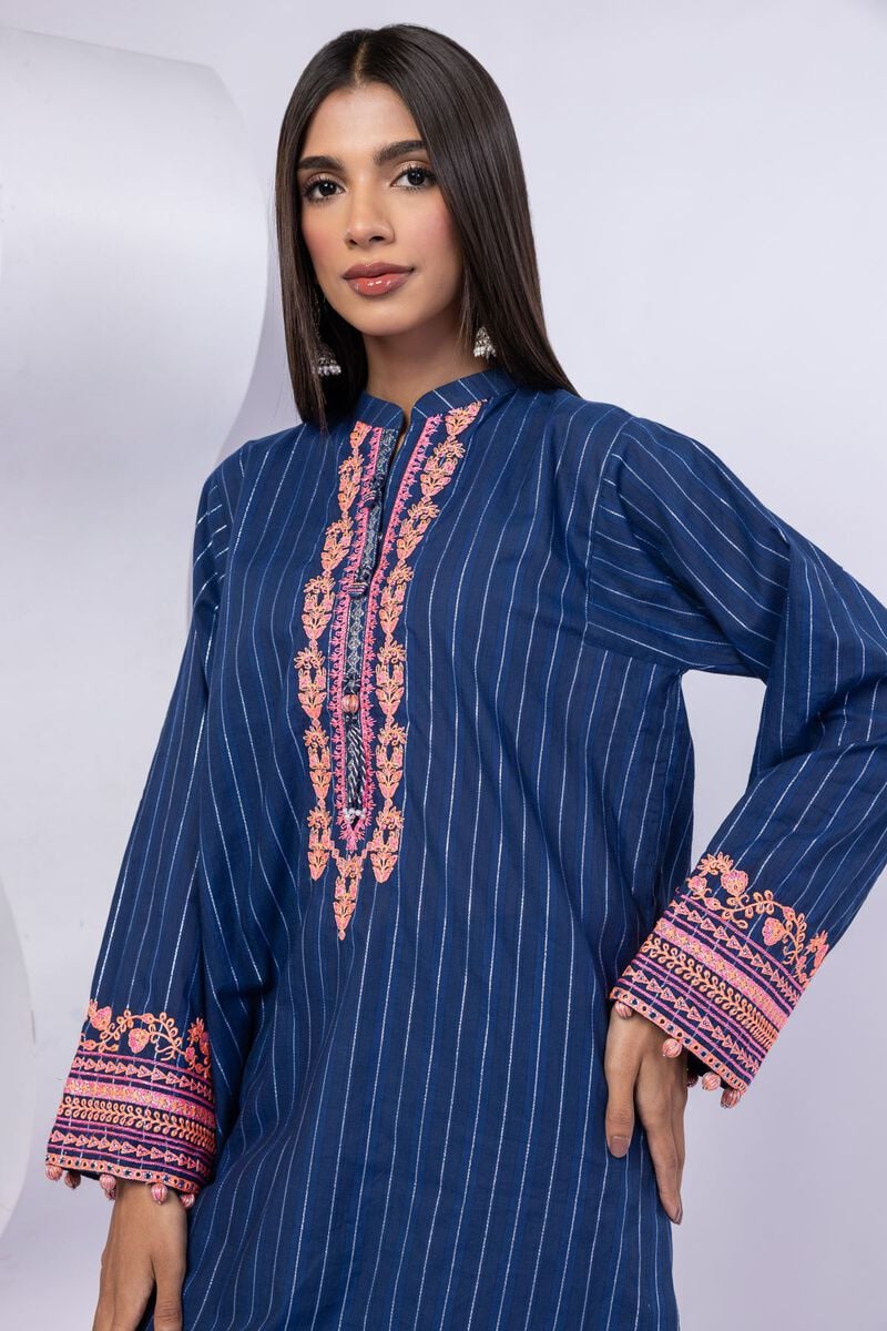 Embroidered | Lurex Stripes | Kurta | USD 12.00