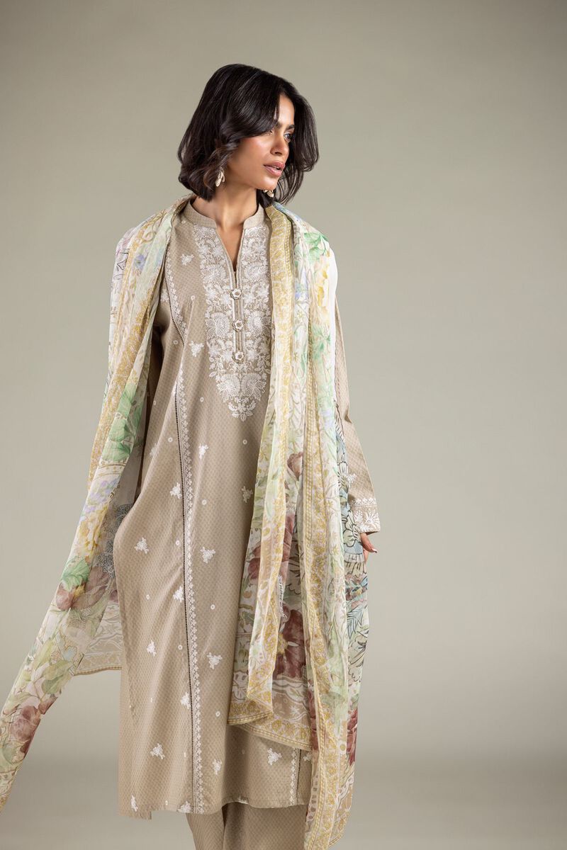 Embroidered | Cotton Dobby | Tailored 3-piece Set | USD 65.00