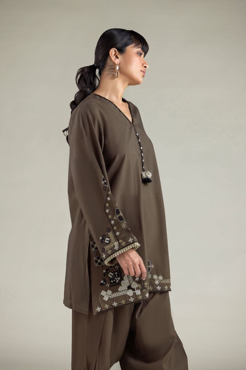 Embroidered | Cambric | 2-Piece Tailored Dress | USD 45.00