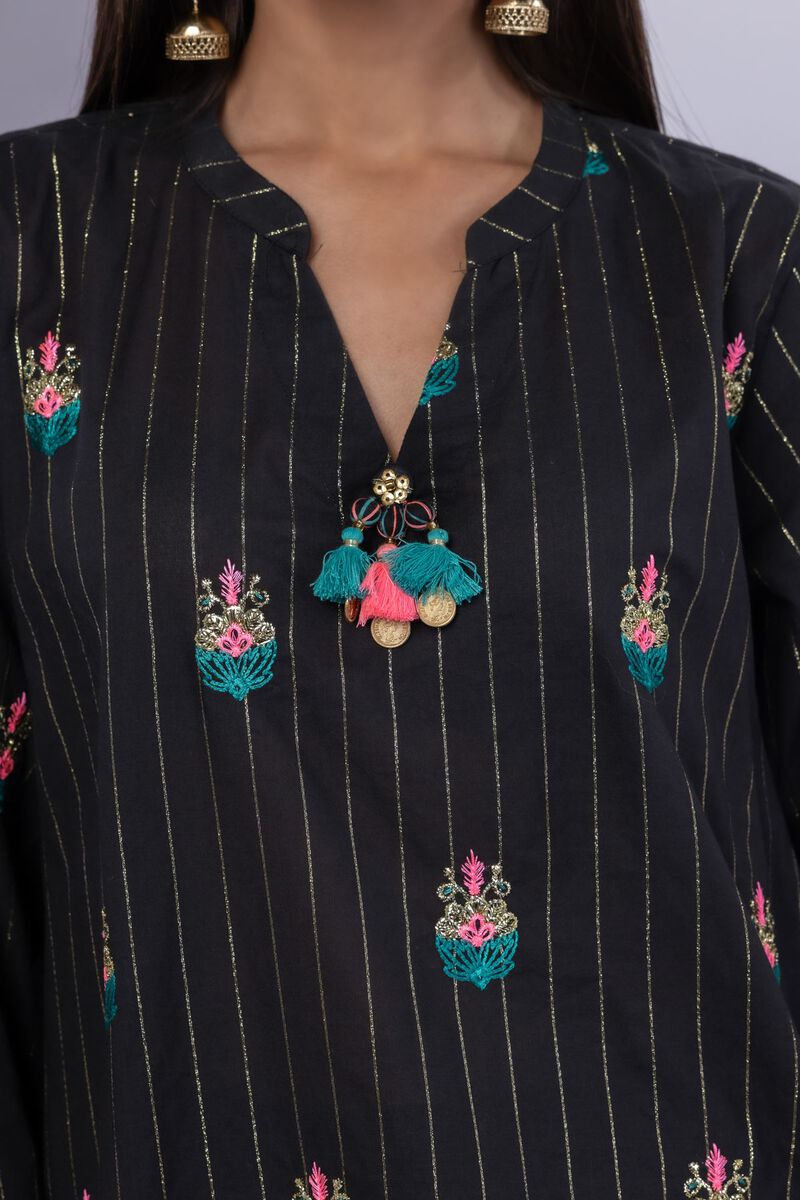 Embroidered | Lurex Stripes | Kurta | USD 20.00