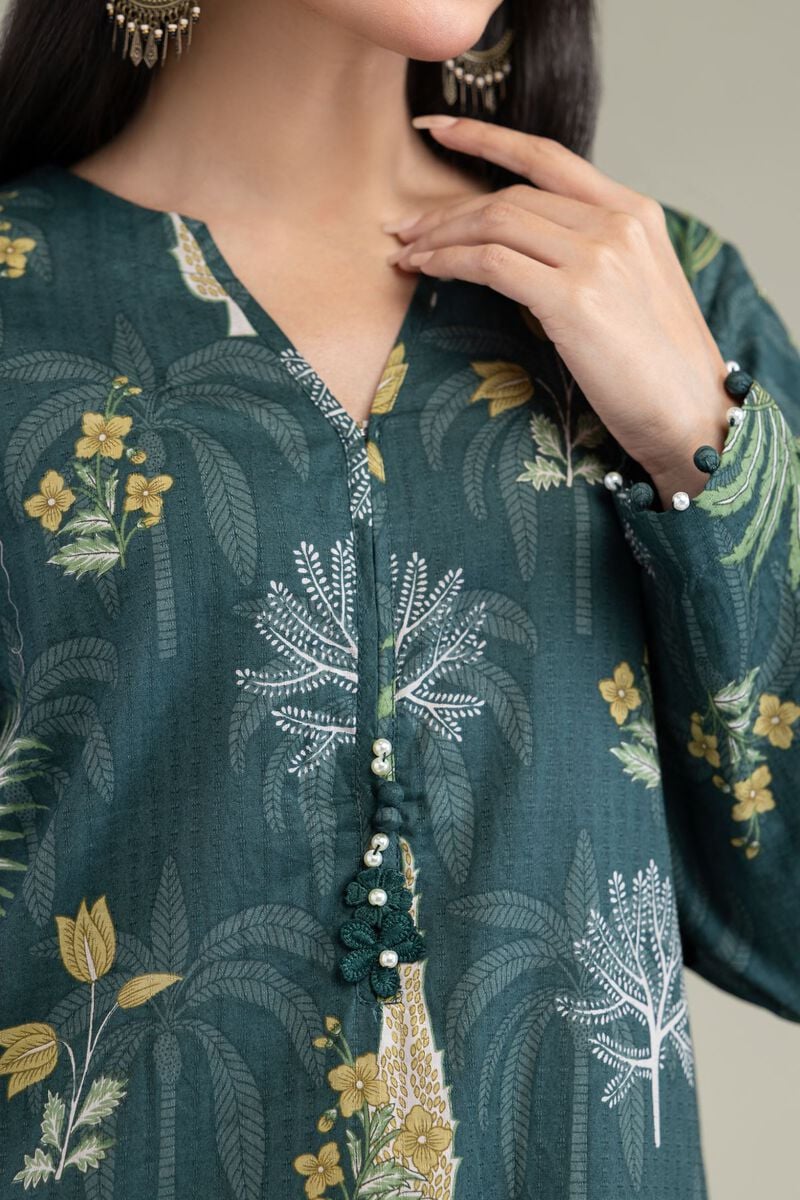 Printed | Cotton Dobby | Floral V-Neck Kurta | USD 30.00