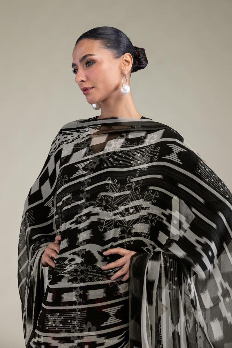 Embroidered | Chiffon | Black Chiffon Dupatta | USD 30.00