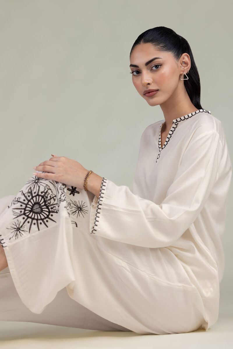 Embroidered | Viscose Crepe | Solid Viscose Tunic | USD 40.00