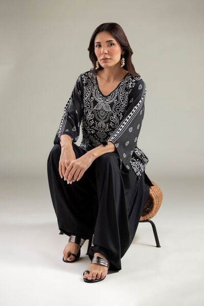 Printed | Viscose | Paisley V-Neck Kurta | USD 35.00