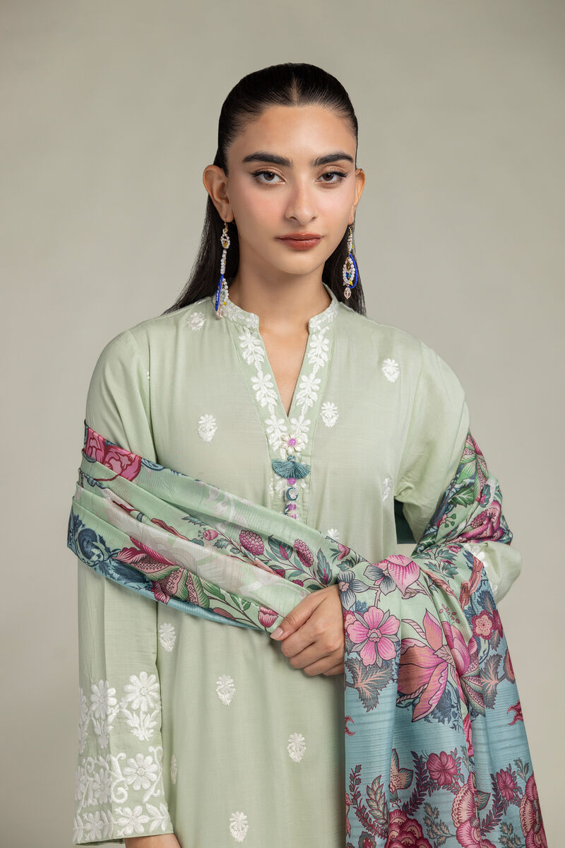 Embroidered  | Polyester Silk | Silk Floral Dupatta | USD 30.00