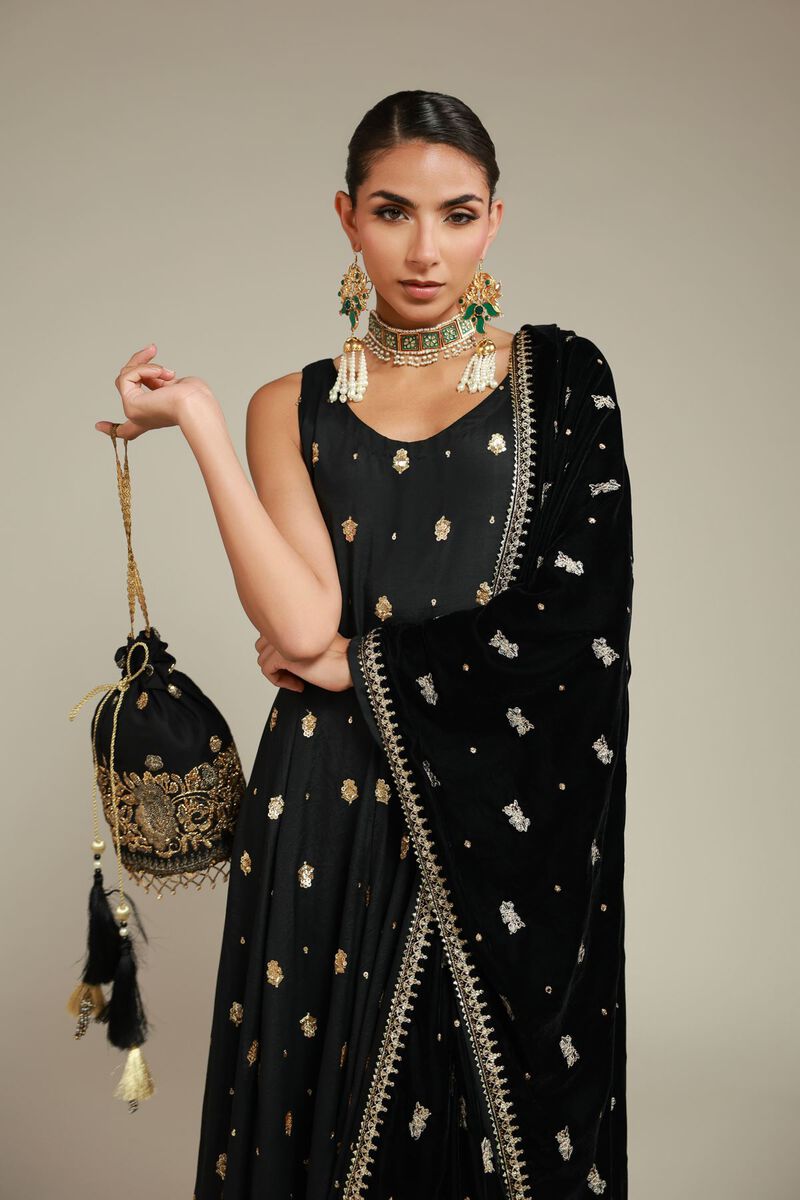 Embroidered | Velvet | Shawl | null