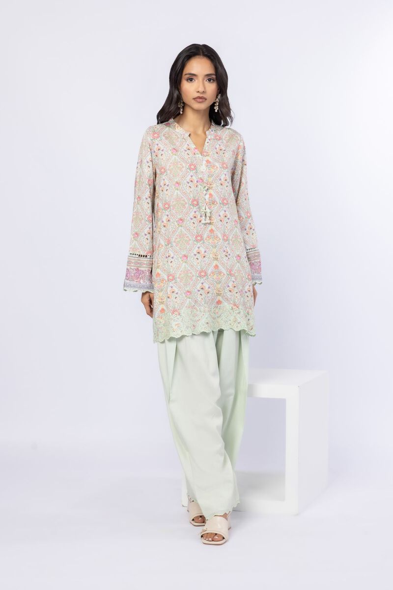 Embroidered | Crosshatch Raw Silk | Pants | USD 23.00
