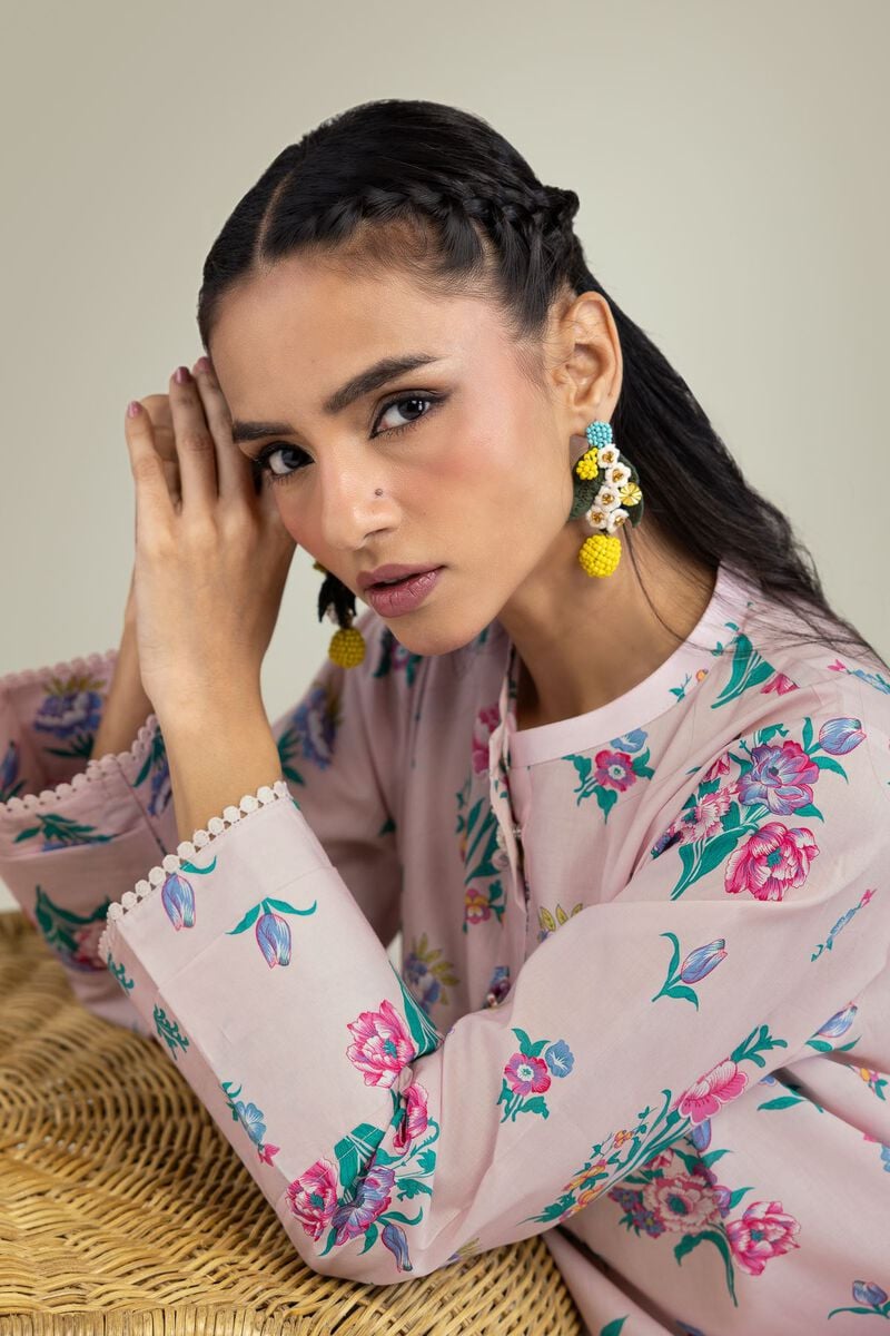 Printed | Cambric | Short Pink Kurta  | USD 30.00