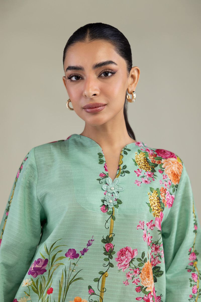 Printed | Cotton Dobby | Mint Dobby Kurta | USD 35.00