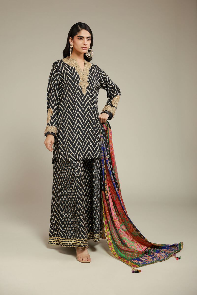 Embroidered | Raw Silk | 3 Piece Co-ord Set | USD 145.00