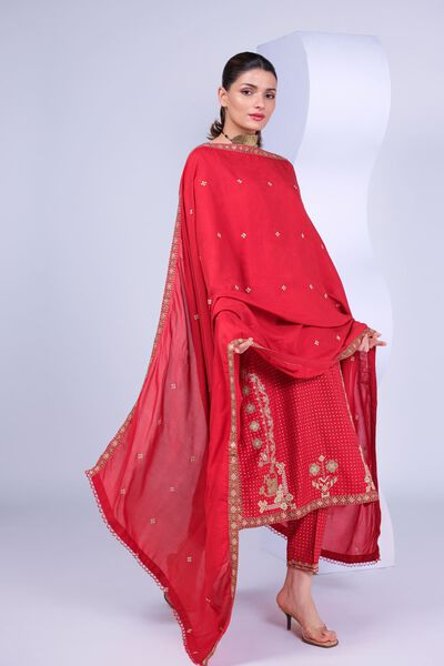 Embroidered | Russian Raw Silk | Pants | USD 28.00