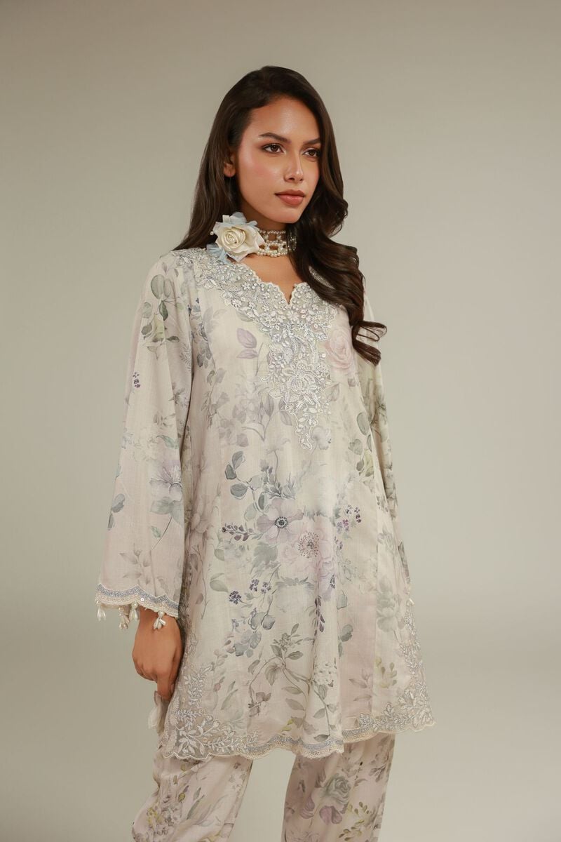 Embroidered | Raw Silk | Floral Co-ords Set | USD 100.00