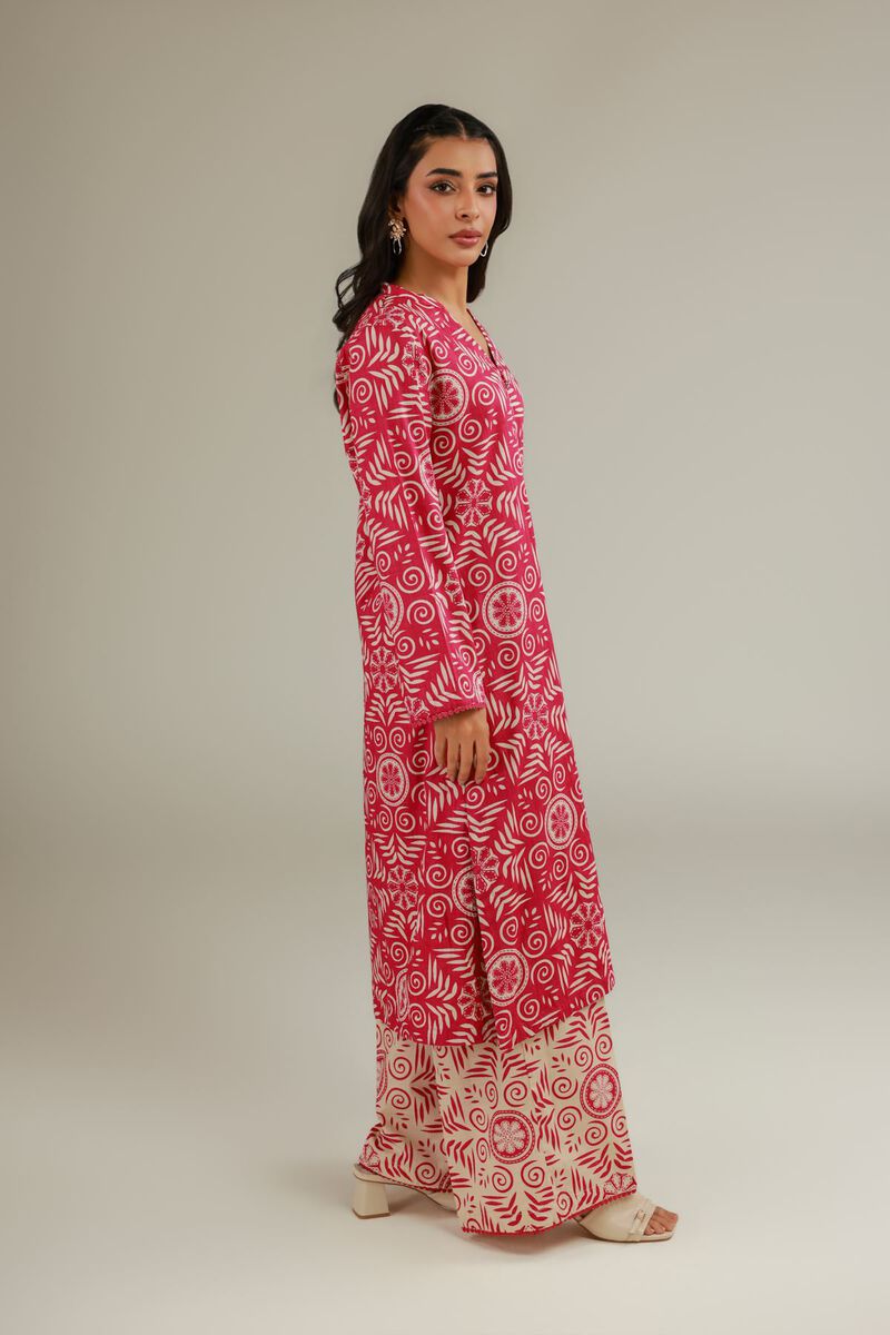 Printed | Textured Cotton | Floral Red Kurta | USD 30.00