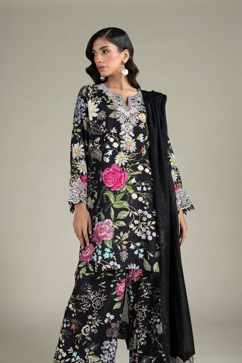 Embroidered | Raw Silk | Three-Piece Tailored Set | USD 85.00