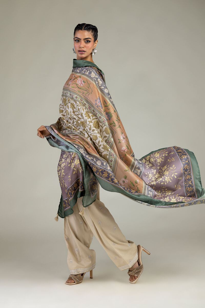 Printed | Polyester Silk | Floral Silk Dupatta | USD 30.00