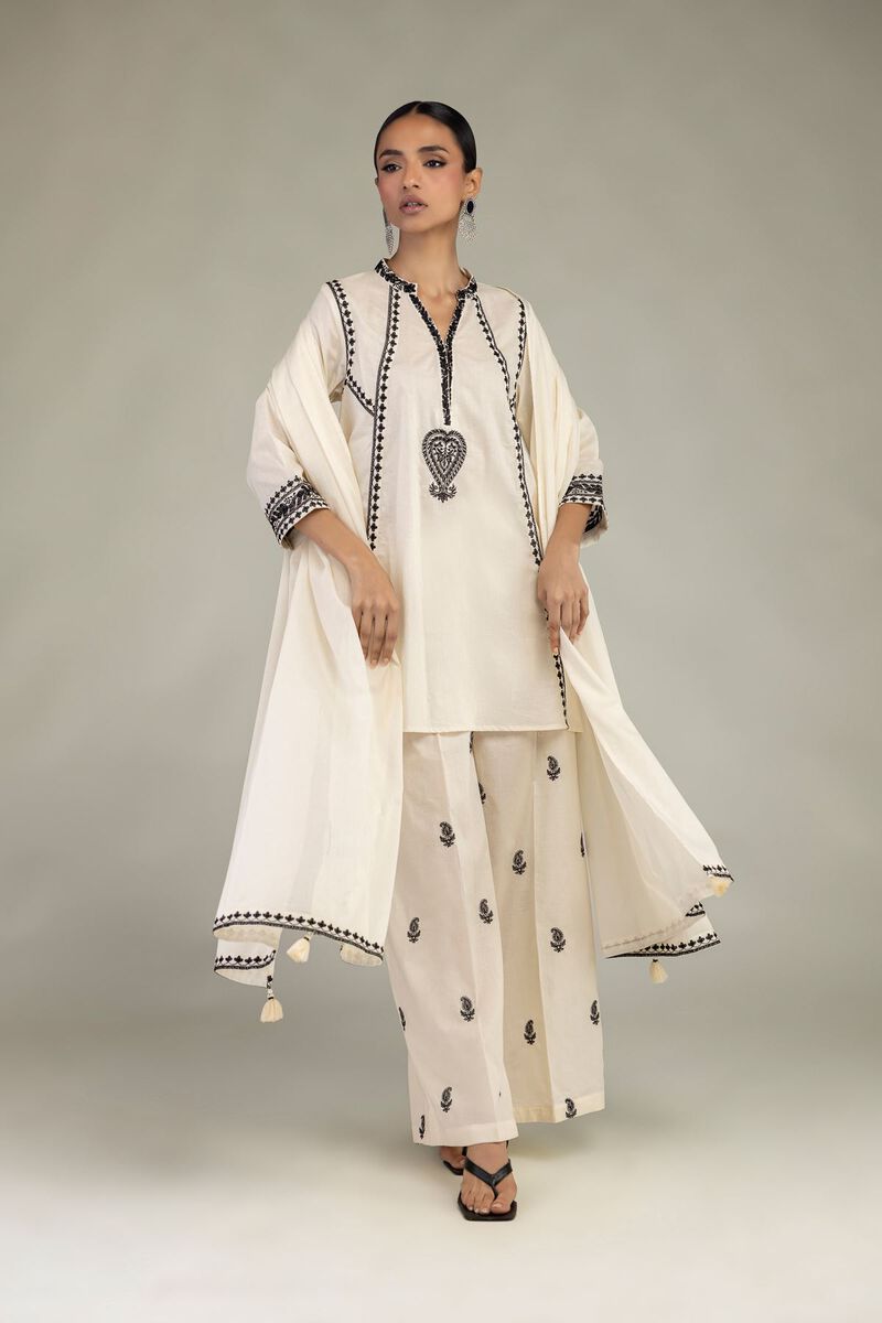 Embroidered | Cambric | Cambric V-Neck Kurta | USD 40.00