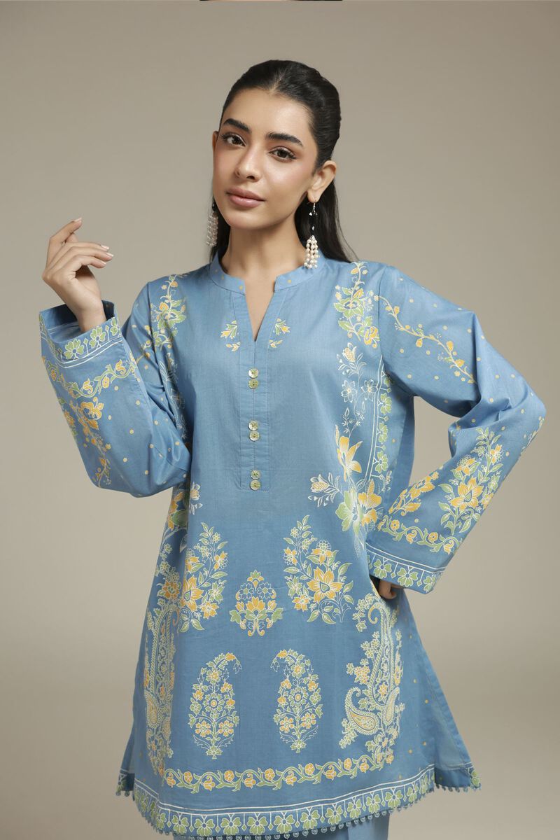 Printed | Cambric | Blue Tailored Set | USD 45.00