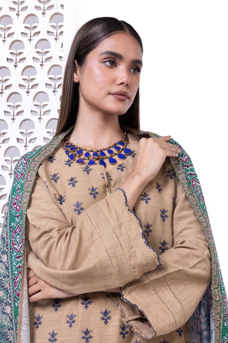 Embroidered | Light khaddar Messuri | Tailored 3 Piece | null