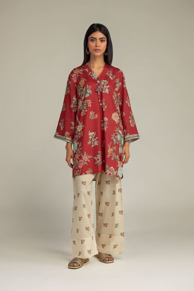 Printed | Raw Silk | Floral Silk Shalwar | USD 35.00