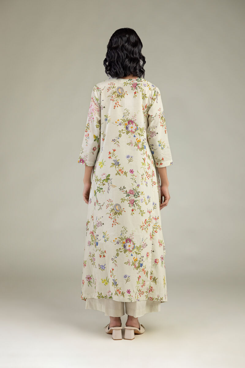 Embroidered | Cambric | Floral V-Neck Kurta | USD 30.00