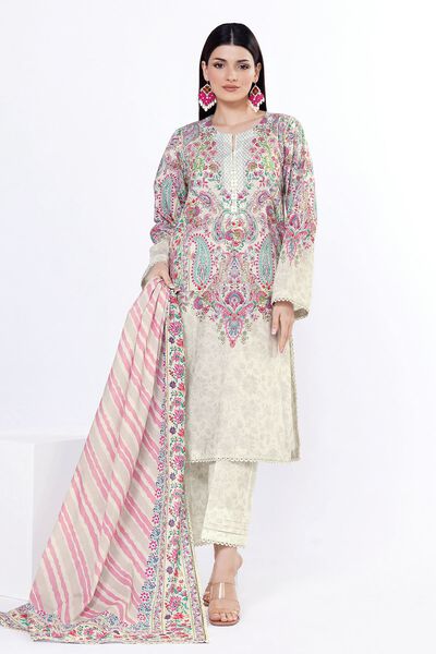Printed | Slub Lawn | Fabrics 3 Piece | USD 20.00