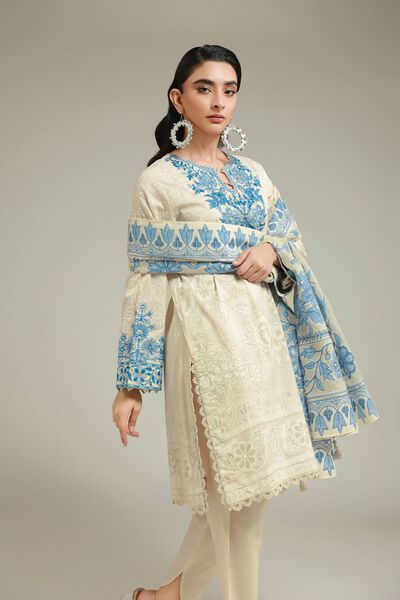 Embroidered | Cambric | Tailored 3-Piece Set | USD 85.00