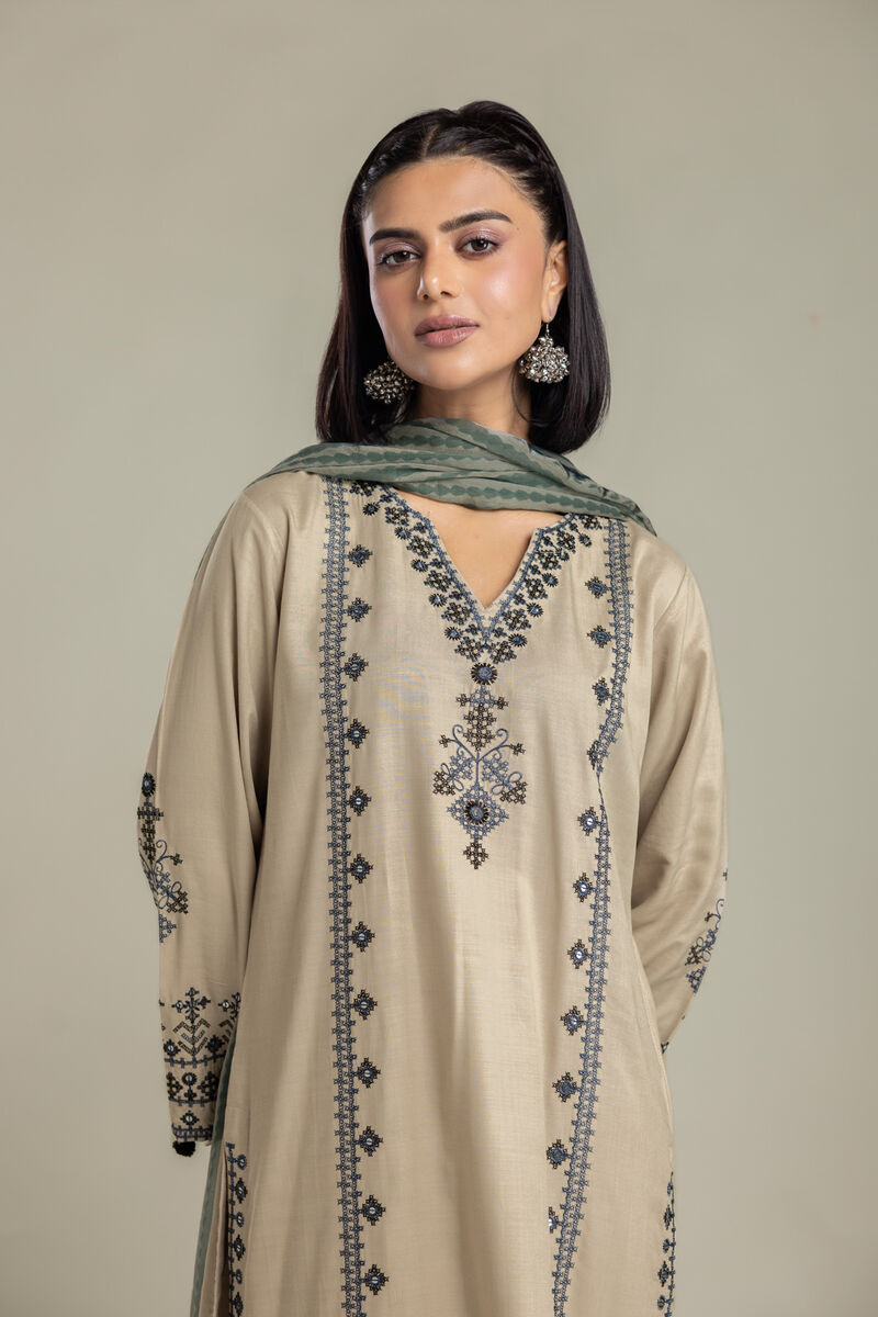 Embroidered | Raw Silk | 3 Piece Tailored | USD 105.00