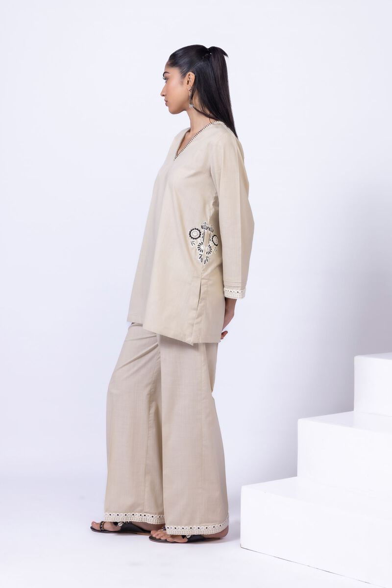 Embroidered | Crosshatch Poplin | Pants | null