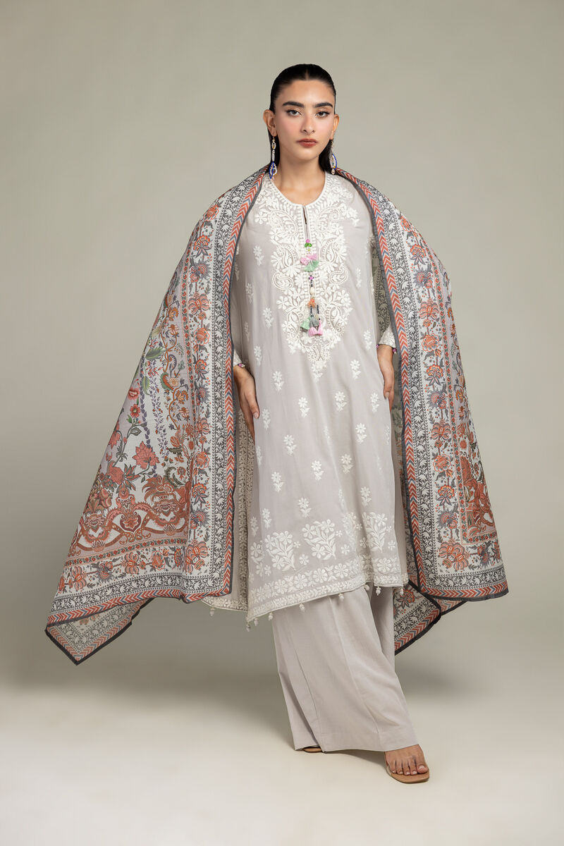 Embroidered  | Polyester Silk | Floral Silk Dupatta | USD 30.00