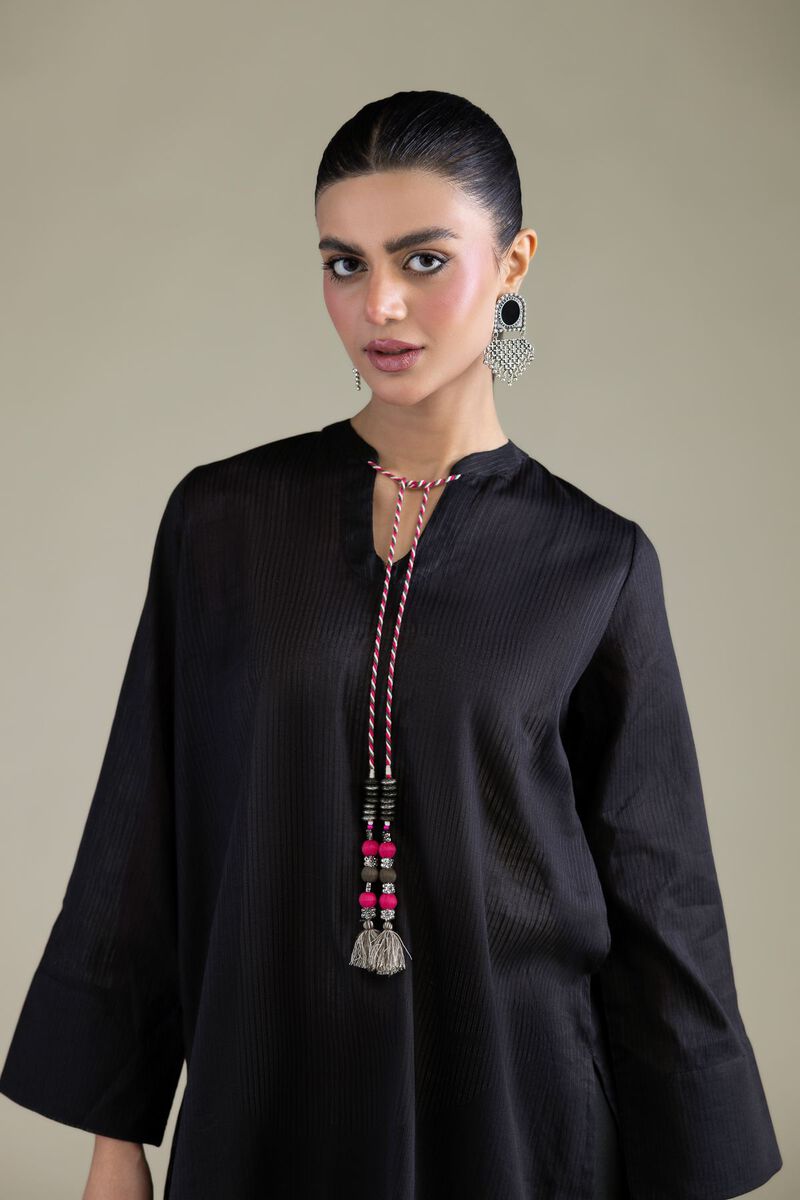 Dyed | Cotton Dobby | Short Black Kurta | USD 35.00