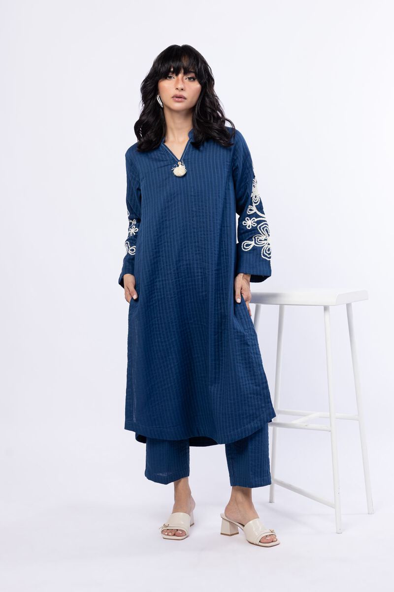 Embroidered | Double Layer Striped | Kurta | USD 17.50