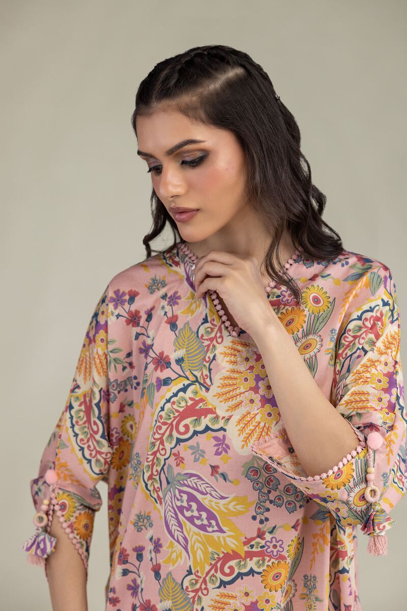 Printed | Cambric | Cambric V-Neck Kurta | USD 35.00
