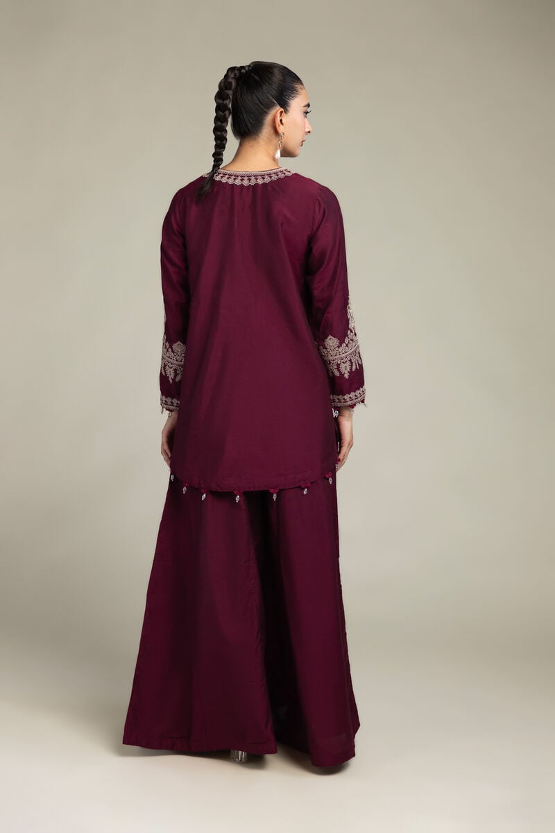 Raw Silk | Paisley V-Neck Kurta | USD 65.00