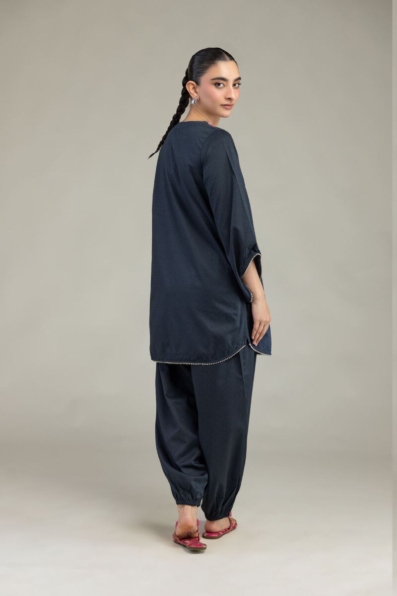 Embroidered | Textured Cotton Viscose | V-Neck Cotton Kurta | USD 35.00