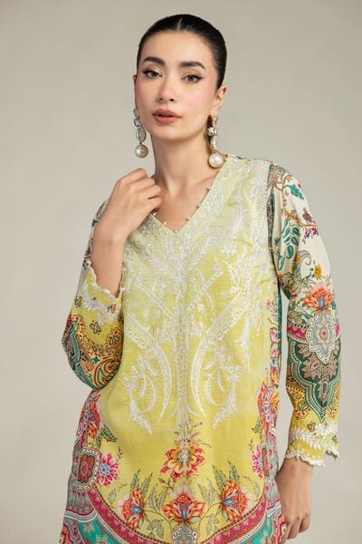 Embroidered | Raw Silk | Short Floral Kurta | USD 55.00
