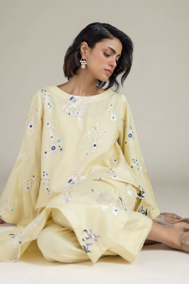 Embroidered | Heavy Blended Viscose | Floral Longline Kurta | USD 40.00
