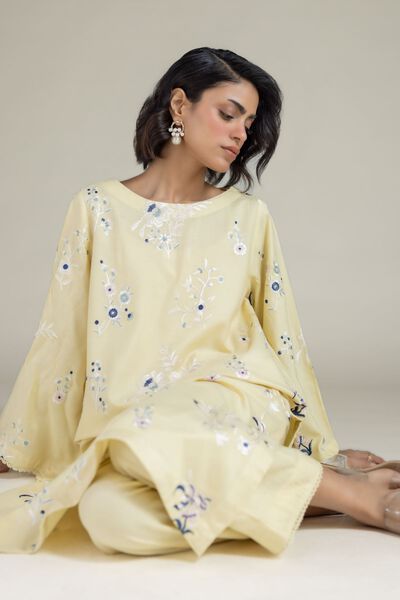 Embroidered | Heavy Blended Viscose | Floral Longline Kurta | USD 40.00
