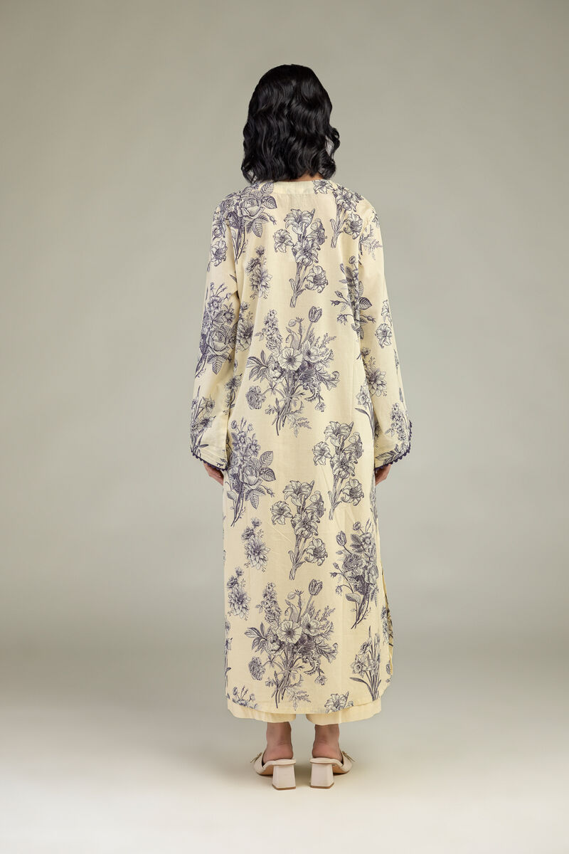 Embroidered | Cambric | Long Floral Kurta | USD 35.00