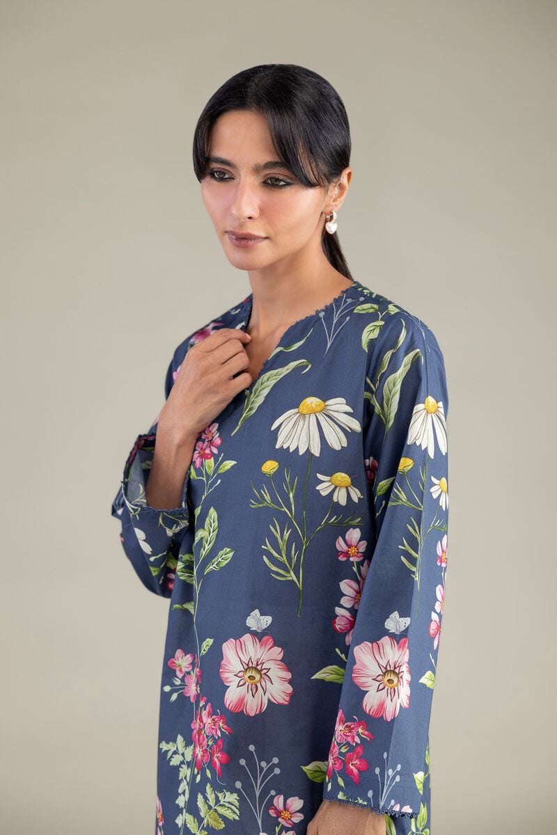 Printed | Cambric | Short Navy Kurta | USD 35.00