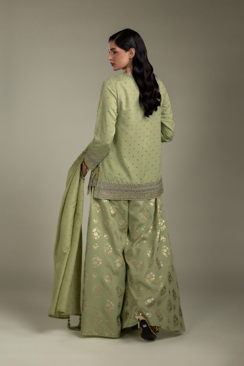 Embroidered | Raw Silk | 3-Piece Co-ord Set | USD 210.00