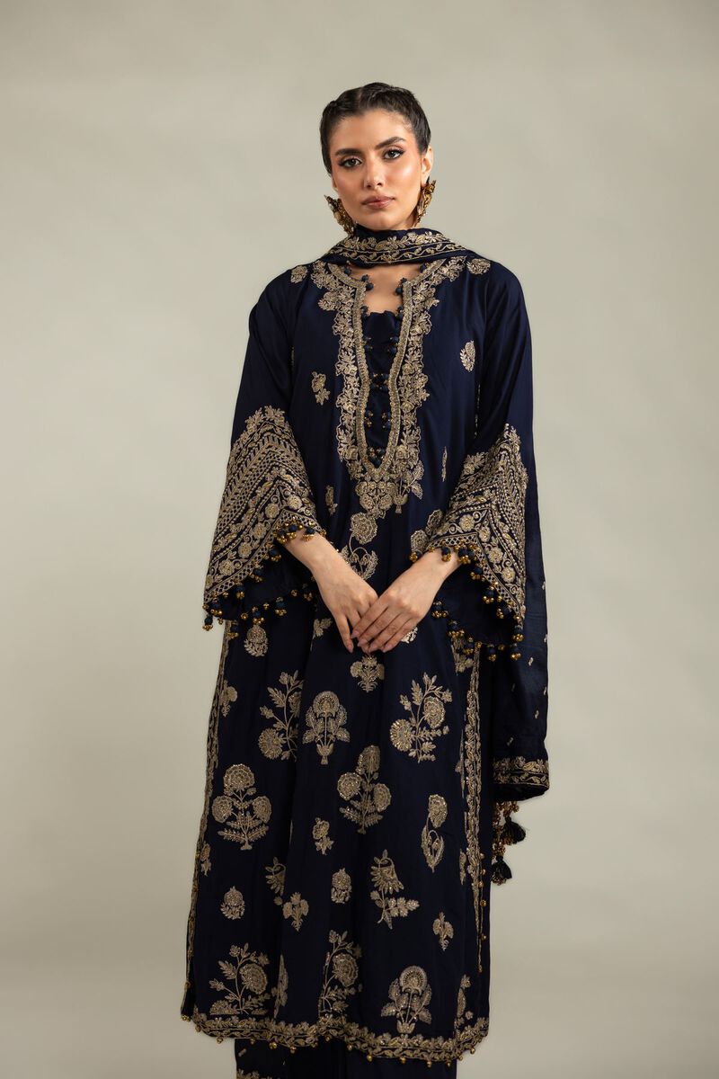 Embroidered | Raw Silk | 3-Piece Co-ord Set | USD 180.00