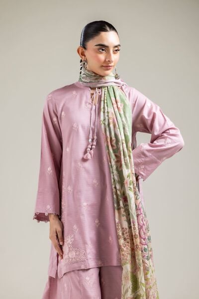 Embroidered |Cotton Dobby | Pink Cotton Kurta | USD 40.00